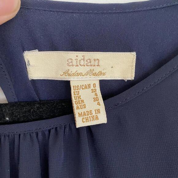 Aidan Aidan MATTOX navy blouson mini dress - Picture 6 of 7